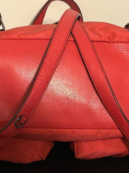 COACH Billie Charlie Nylon & Leather True Red Drawstring Bag Backpack F58814 main image 10